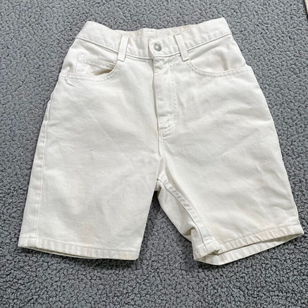 Vintage Lee Jean Shorts Women's 90s White Denim High Waist 24"